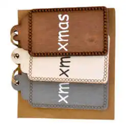 Set 3 etichete realizat3 din lemn pentru cadourile de Craciun