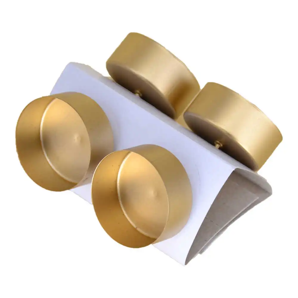 Set de 4 candele metalice aurii - 5 cm Set de 4 candele metalice aurii - 5 cm