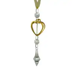 Decoratiune de Craciun realizata din metal cu cristale si agatatoare