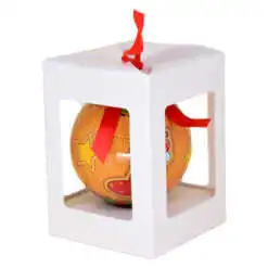 Glob de Craciun realizat din material plastic - Design Sosete cu cadouri - Galben-rosu