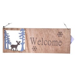 Decoratiune de Craciun pentru usa realizata din lemn - Design Welcome