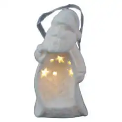 Figurina din ceramica cu led - Om de zapada/Mos Nicolae