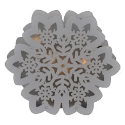 Decoratiune sezonirea cu LED realizata din lemn si material plastic - Design Calut tip balansoar / Fulg de nea - 2 modele