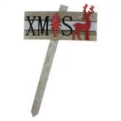 Pick decoratiune pentru Craciun realizat din lemn - 2 modele cu reni si brazi