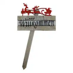 Pick decoratiune pentru Craciun realizat din lemn - 2 modele cu reni si brazi