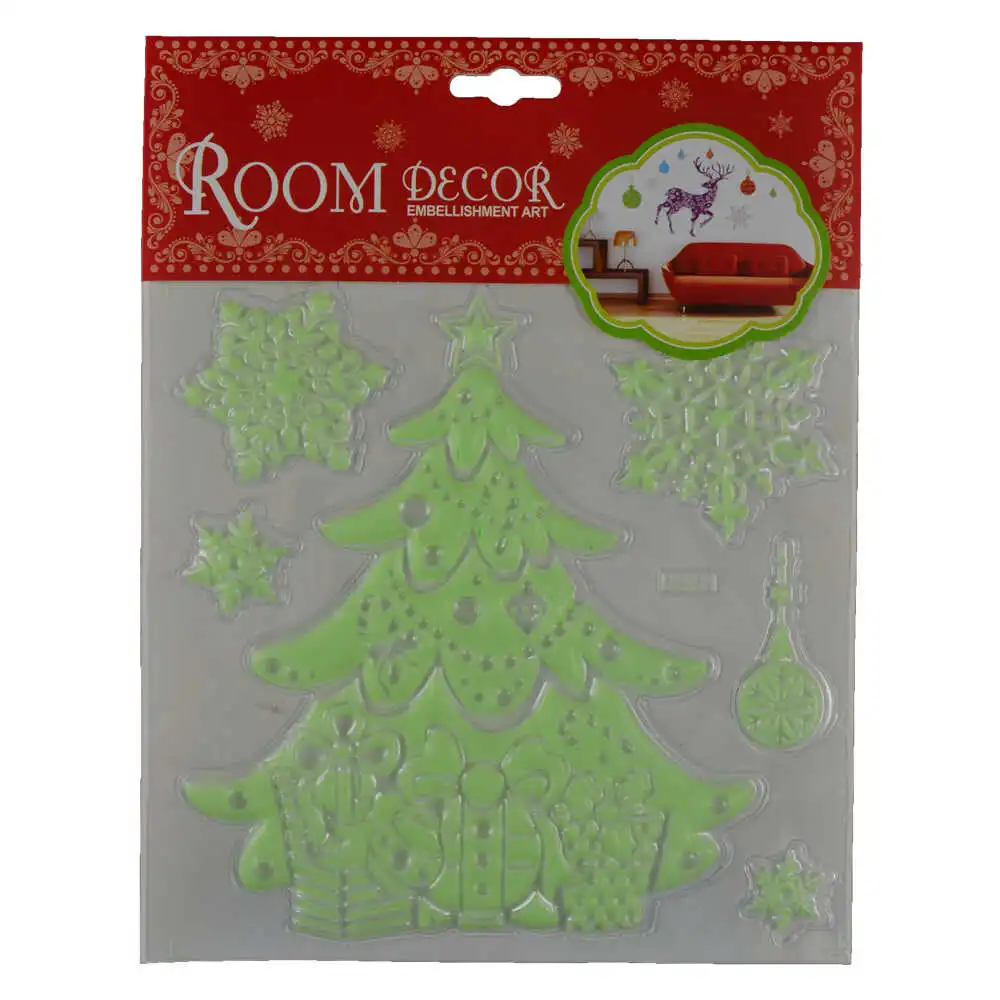 Autocolant fluorescent pentru perete realizat din material plastic - Design Craciun - Diferite modele (Tip 1) Autocolant fluorescent pentru perete realizat din material plastic - Design Craciun - Diferite modele (Tip 1)