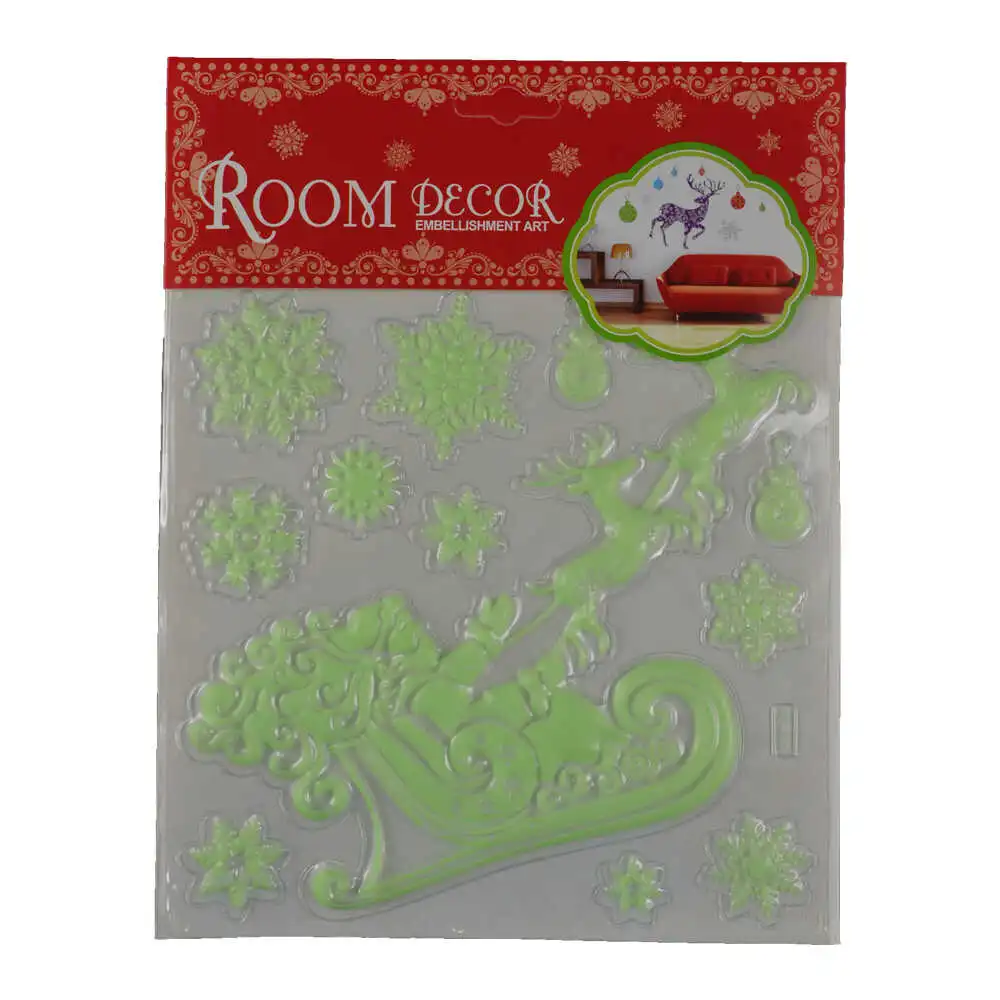 Autocolant fluorescent pentru perete realizat din material plastic - Design Craciun - Diferite modele (Tip 1) Autocolant fluorescent pentru perete realizat din material plastic - Design Craciun - Diferite modele (Tip 1)