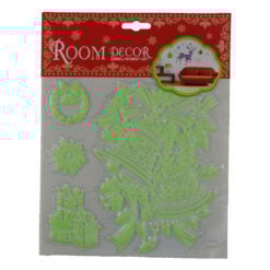 Autocolant fluorescent pentru perete realizat din material plastic - Design Craciun - Diferite modele (Tip 1)