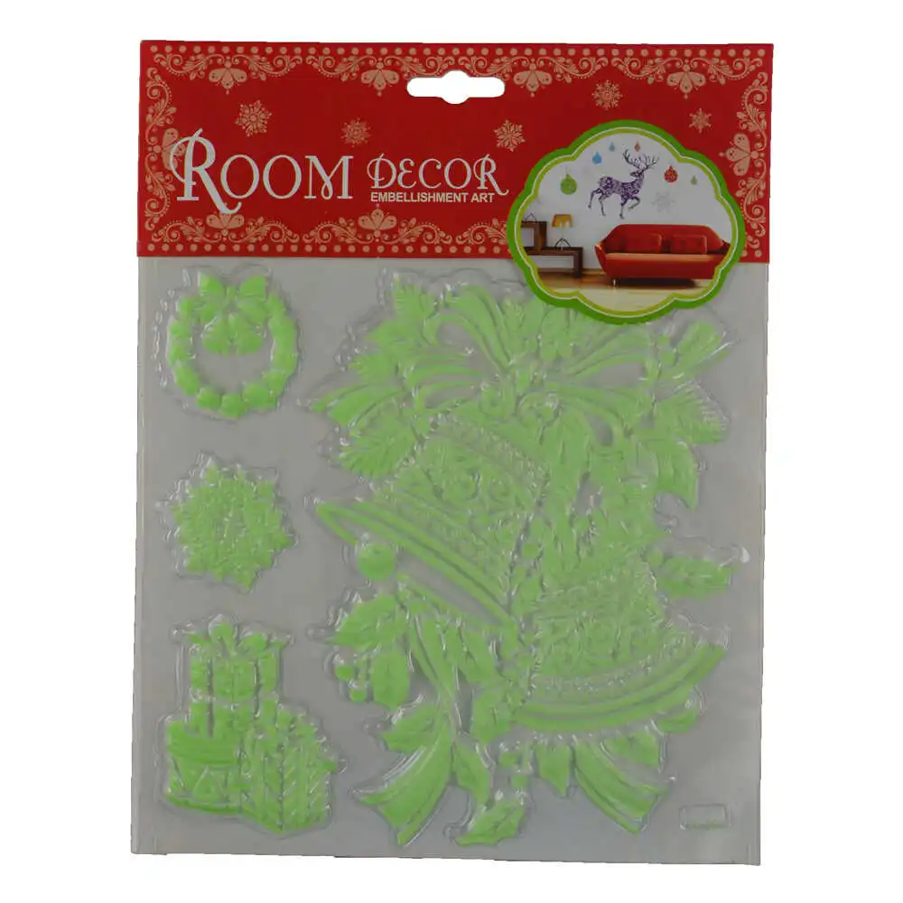 Autocolant fluorescent pentru perete realizat din material plastic - Design Craciun - Diferite modele (Tip 1) Autocolant fluorescent pentru perete realizat din material plastic - Design Craciun - Diferite modele (Tip 1)