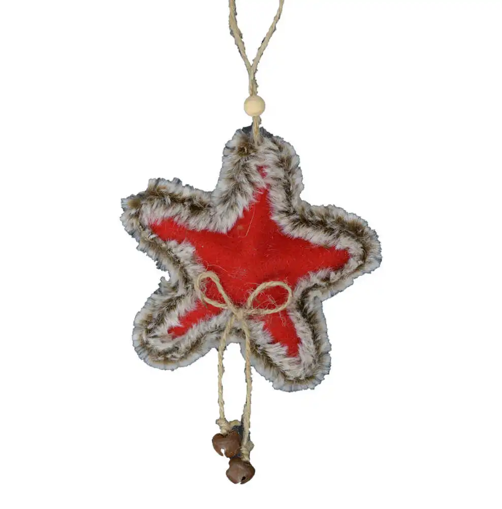 Decor de agatat pentru Craciun - Design Stea cu fundita Decor de agatat pentru Craciun - Design Stea cu fundita