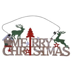 Decor pentru usa realizat din lemn - Design Merry Christmas (Model 2)