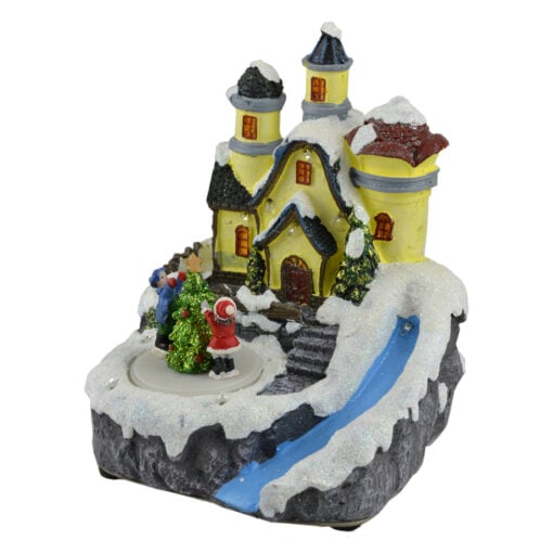 Ornament muzical pentru Craciun - Casa cu brad si zapada