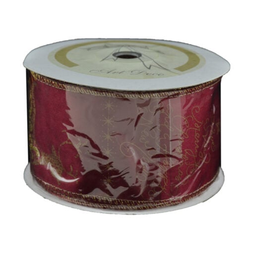 Panglica decorativa realizata din matase - Design cu ren (Model 1)