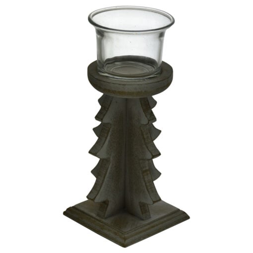 Suport pentru lumanare realizat din lemn - Design rustic (Model 2)