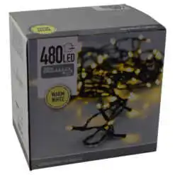 Instalatie Craciun cu 480 de leduri pentru interior si exterior - Alb cald
