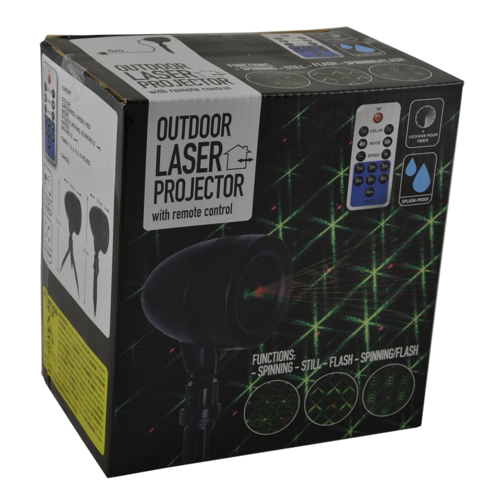 Proiector laser cu telecomanda pentru exterior sau interior - Design Craciun cu lumina verde si rosie Proiector laser cu telecomanda pentru exterior sau interior - Design Craciun cu lumina verde si rosie