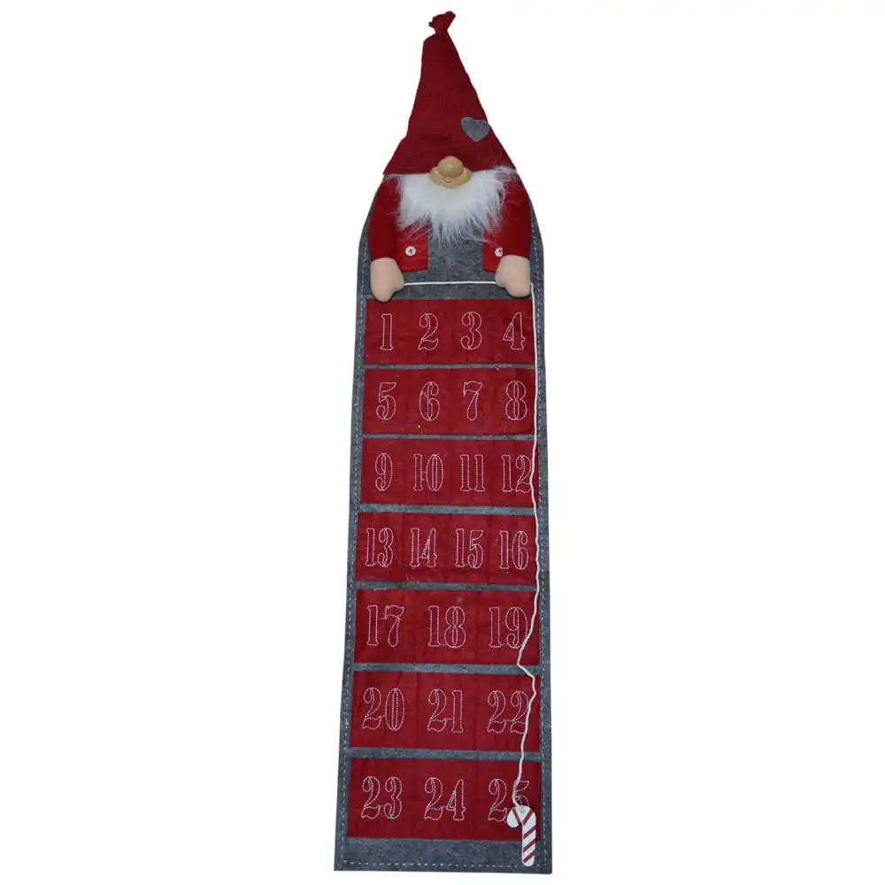 Calendar de advent realizat din material textil - Design cu spiridus - 2 modele Calendar de advent realizat din material textil - Design cu spiridus - 2 modele