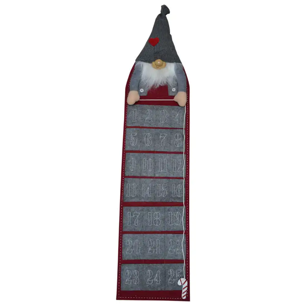 Calendar de advent realizat din material textil - Design cu spiridus - 2 modele Calendar de advent realizat din material textil - Design cu spiridus - 2 modele