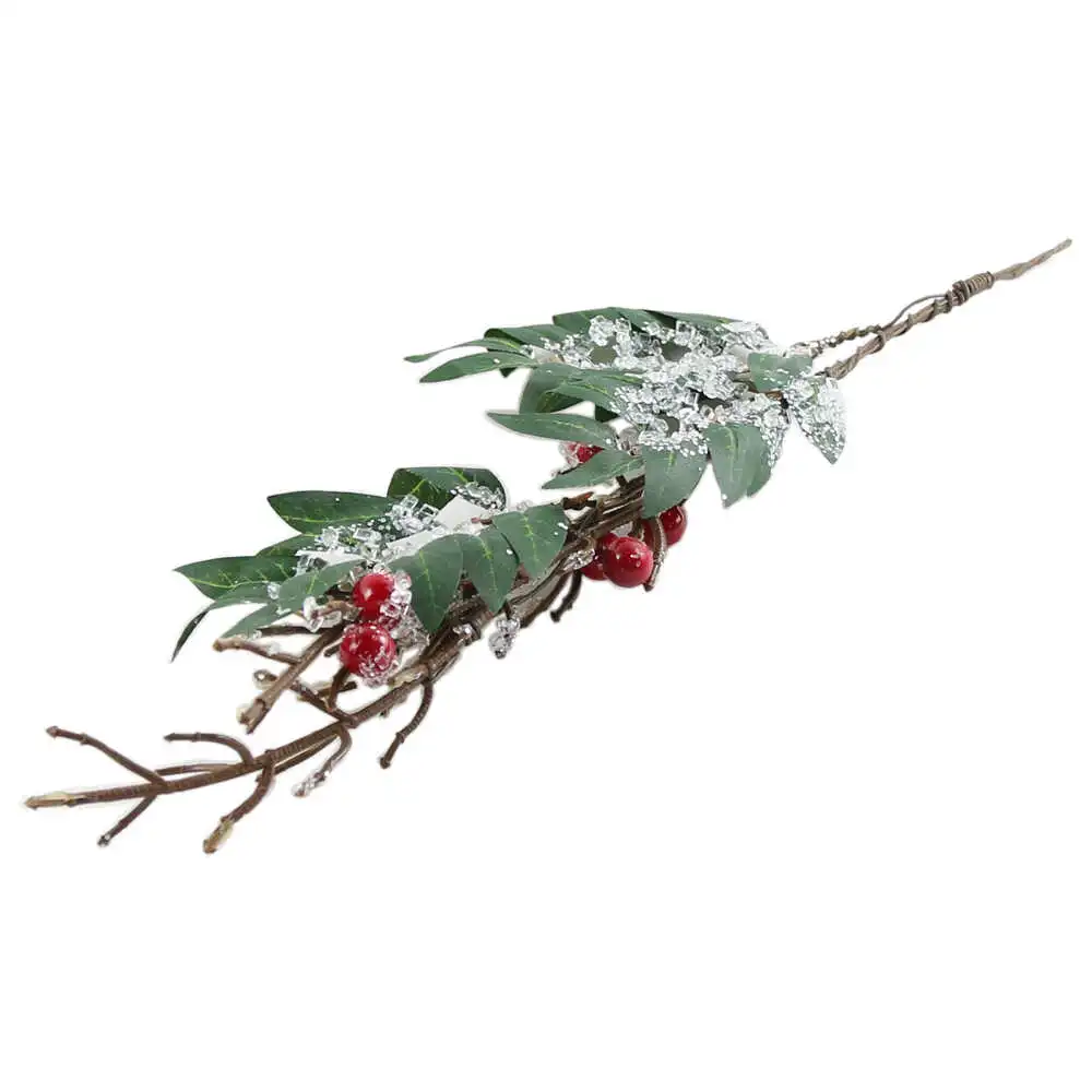 Pick creanga inzapezita cu bobite rosii 35 CM Pick creanga inzapezita cu bobite rosii 35 CM