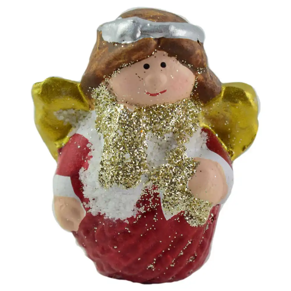 Figurina decorativa pentru Craciun realizata din ceramica - Ingeras - 2 modele (Model 1) Figurina decorativa pentru Craciun realizata din ceramica - Ingeras - 2 modele (Model 1)