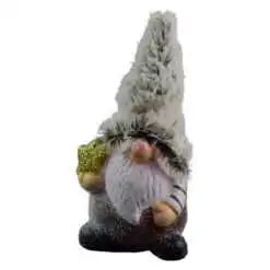 Figurina decorativa pentru Craciun realizata din ceramica si material plusat - Spiridus