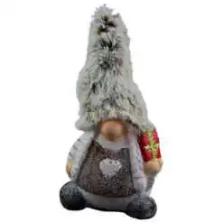 Figurina decorativa pentru Craciun realizata din ceramica si material plusat - Spiridus