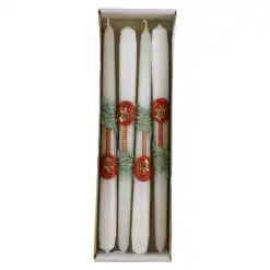 Set 4 lumanari Craciun cu glob rosu 29 CM