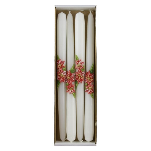 Set 4 lumanari Craciun cu Craciunita rosie 29 CM