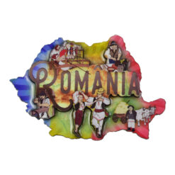 Magnet pentru frigider in forma de harta realizat din lemn - Design Romania - 2 modele