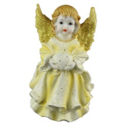 Figurina inger cu aripi aurii/inima din rasina 14 CM