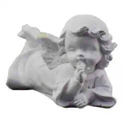 Figurina ingeras din ipsos alb 8 CM