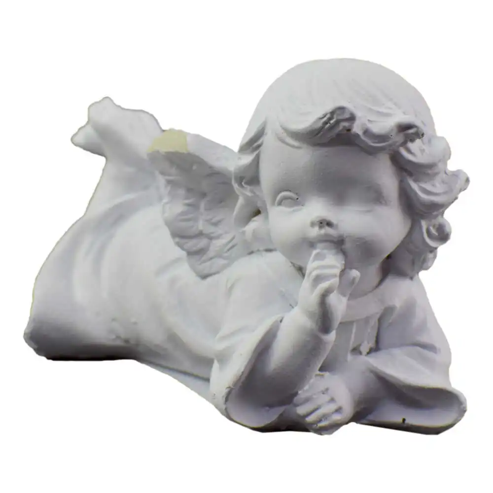 Figurina ingeras din ipsos alb 8 CM Figurina ingeras din ipsos alb 8 CM