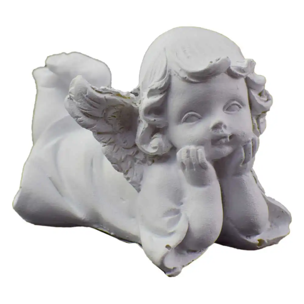 Figurina ingeras din ipsos alb 8 CM Figurina ingeras din ipsos alb 8 CM