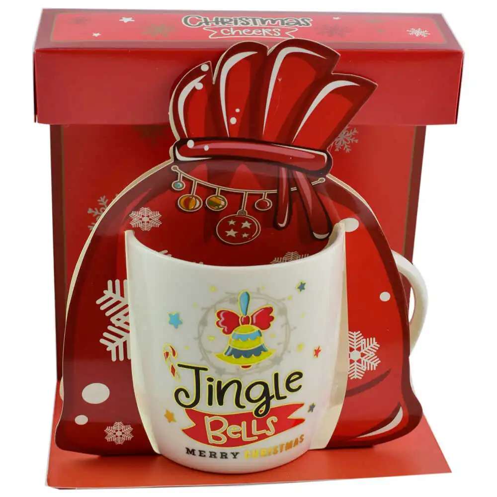 Cana de Craciun din ceramica in ambalaj decorativ 9 CM Cana de Craciun din ceramica in ambalaj decorativ 9 CM