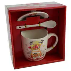 Set cana de craciun cu farfurie si lingura realizata din ceramica in cutie - Design Craciun - Diverse modele