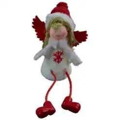 Figurina decorativa pentru Craciun realizata din material textil si plusat - Ingeras - 2 modele (Model 1)