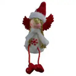 Figurina decorativa pentru Craciun realizata din material textil si plusat - Ingeras - 2 modele (Model 1)