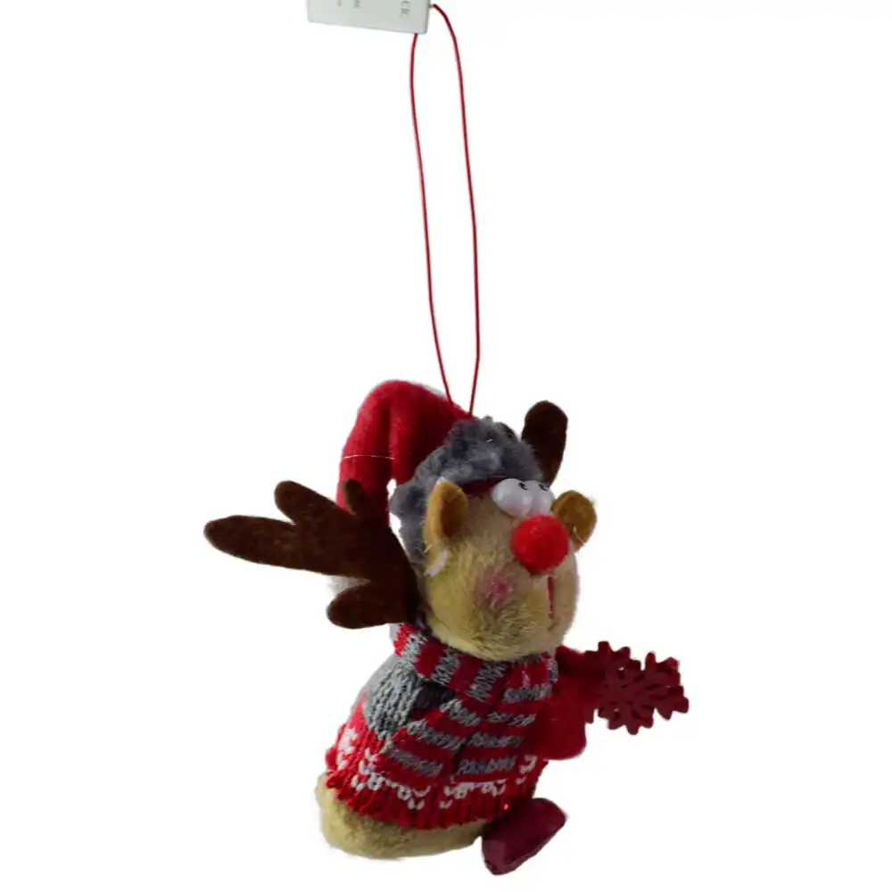 Figurina decorativa de agatat realizata din material plusat si textil pentru bradul de Craciun - Ren - Diverse modele Figurina decorativa de agatat realizata din material plusat si textil pentru bradul de Craciun - Ren - Diverse modele