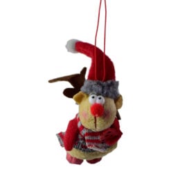 Figurina decorativa de agatat realizata din material plusat si textil pentru bradul de Craciun - Ren - Diverse modele