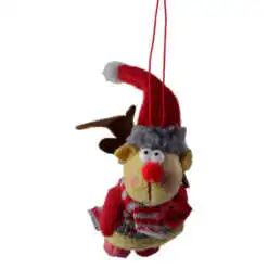Figurina decorativa de agatat realizata din material plusat si textil pentru bradul de Craciun - Ren - Diverse modele