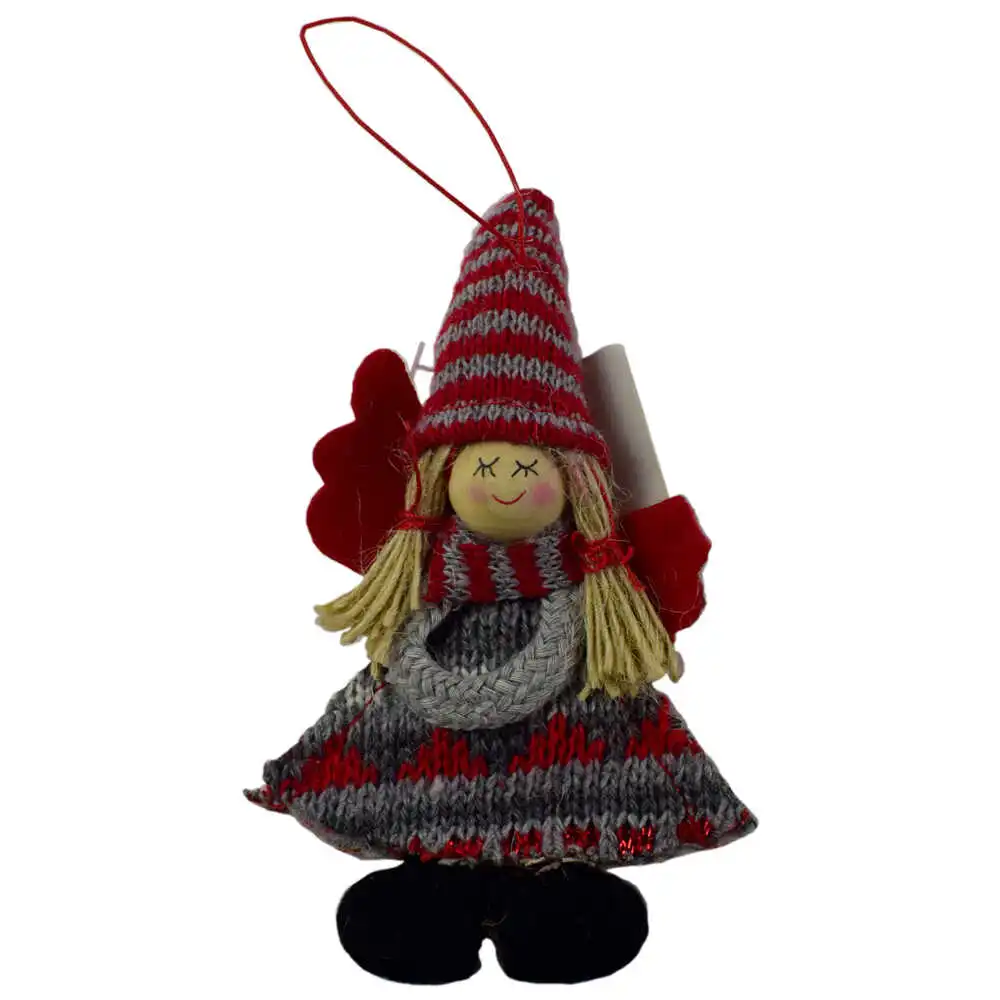 Figurina decorativa de agatat realizata din material textil si lemn pentru bradul de Craciun - Ingeras - Diverse modele Figurina decorativa de agatat realizata din material textil si lemn pentru bradul de Craciun - Ingeras - Diverse modele