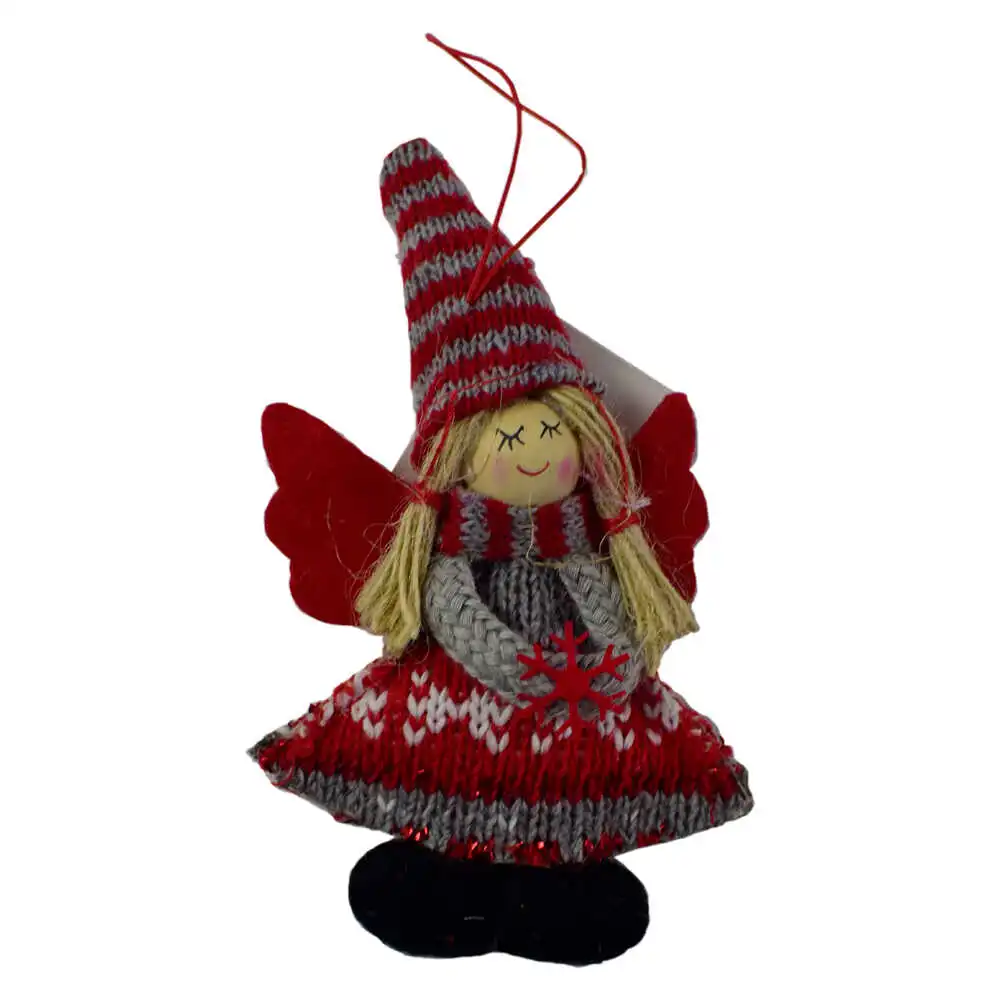 Figurina decorativa de agatat realizata din material textil si lemn pentru bradul de Craciun - Ingeras - Diverse modele Figurina decorativa de agatat realizata din material textil si lemn pentru bradul de Craciun - Ingeras - Diverse modele