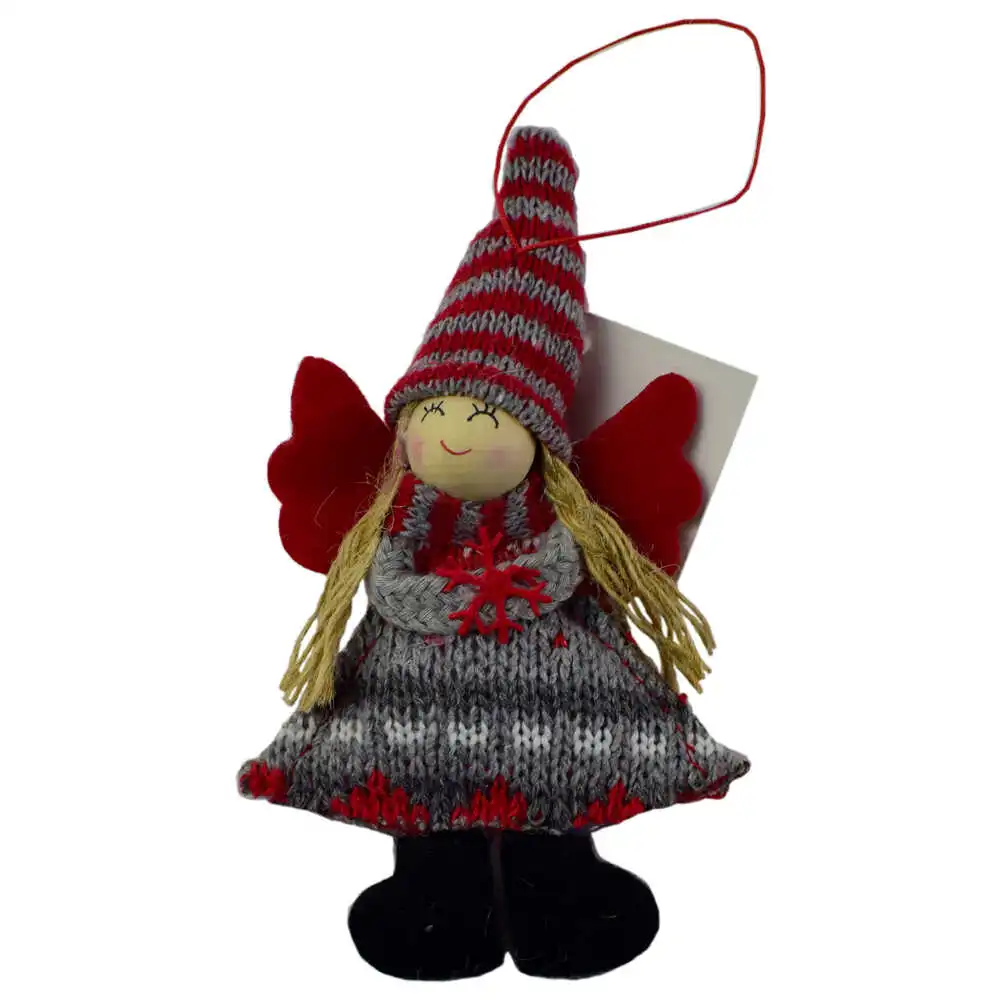 Figurina decorativa de agatat realizata din material textil si lemn pentru bradul de Craciun - Ingeras - Diverse modele Figurina decorativa de agatat realizata din material textil si lemn pentru bradul de Craciun - Ingeras - Diverse modele