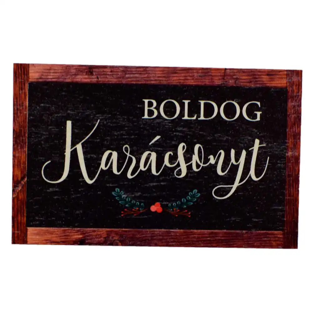 Tablita decorativa realizata din lemn - Design cu mesajul "Boldog Karacsonyt" (Model 1) Tablita decorativa realizata din lemn - Design cu mesajul "Boldog Karacsonyt" (Model 1)