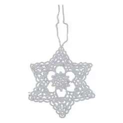 Decoratiune crosetata de agatat pentru Craciun - Fulg de nea (Model 1)