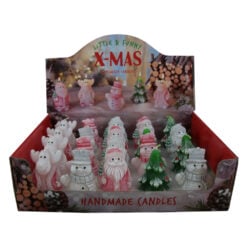 Lumanare figurina pentru Craciun 8 CM - Ren/Om de zapada/Mos Craciun/Brad