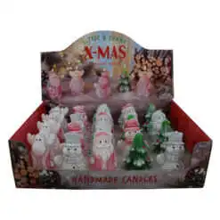 Lumanare figurina pentru Craciun 8 CM - Ren/Om de zapada/Mos Craciun/Brad