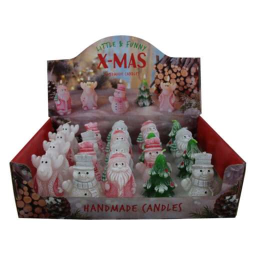 Lumanare figurina pentru Craciun 8 CM - Ren/Om de zapada/Mos Craciun/Brad