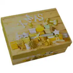 Set 3 cutii dreptunghiulare pentru cadouri - Design Craciun - Diverse modele (Model 2)