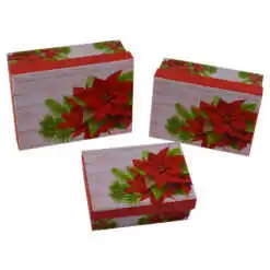 Set 3 cutii dreptunghiulare pentru cadouri - Design Craciun - Diverse modele (Model 2)